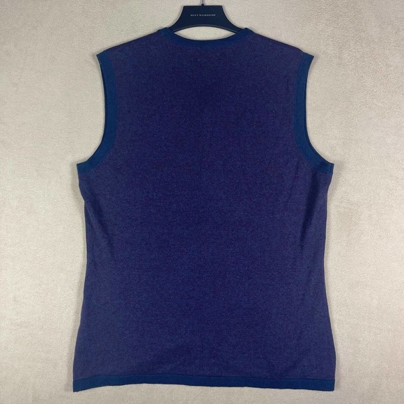 Samuel‎ Windsor Mens L Front Button Knit Vest Pockets Regular Fit Wool Cotton - Picture 9 of 10